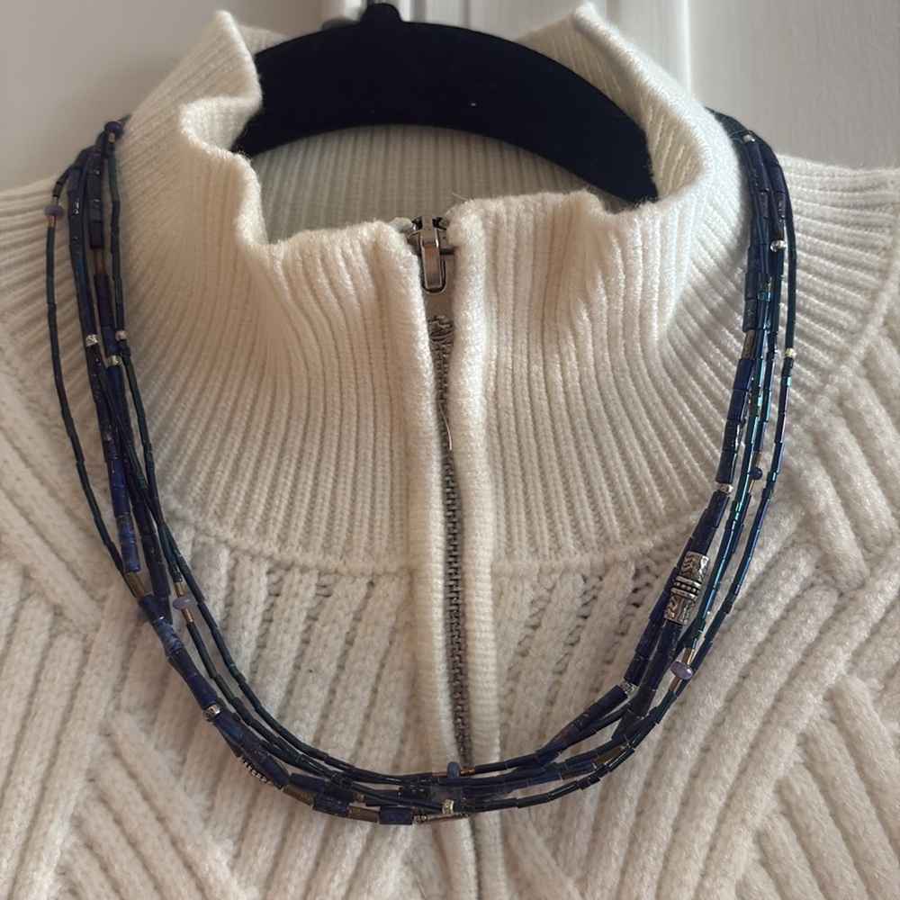 SILPADA “Into the Blue” 5-strand lapis and Sterling silver necklace. - Picture 2 of 9